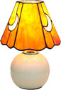 Mushroom Lamp Tiffany Stained Glass Moon lamp Cute Small Bedside Table Lamps for Living Room Home Decor,Girls Women Birthday Christmas Thanksgiving Day Gift,Orange