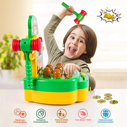 VATOS Hammer Game, Mini Electronic Arcade Game with 2 Hammers, Pounding Toys Toddler Toys for 3 4 5 6 7 8 Years Old Boys Girls, Developmental Toy Interactive Toy