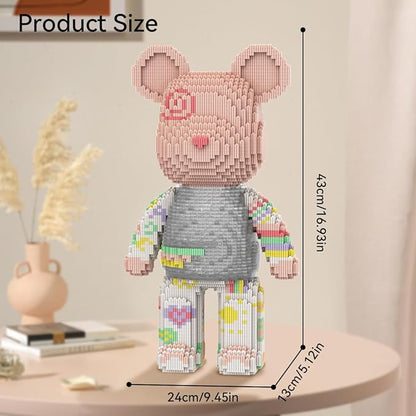 DAHONPA Painting Bear Micro Building Blocks Set (5250 Pieces), Bear Bricks Home & Office Decor, Gift for Adults and Kids