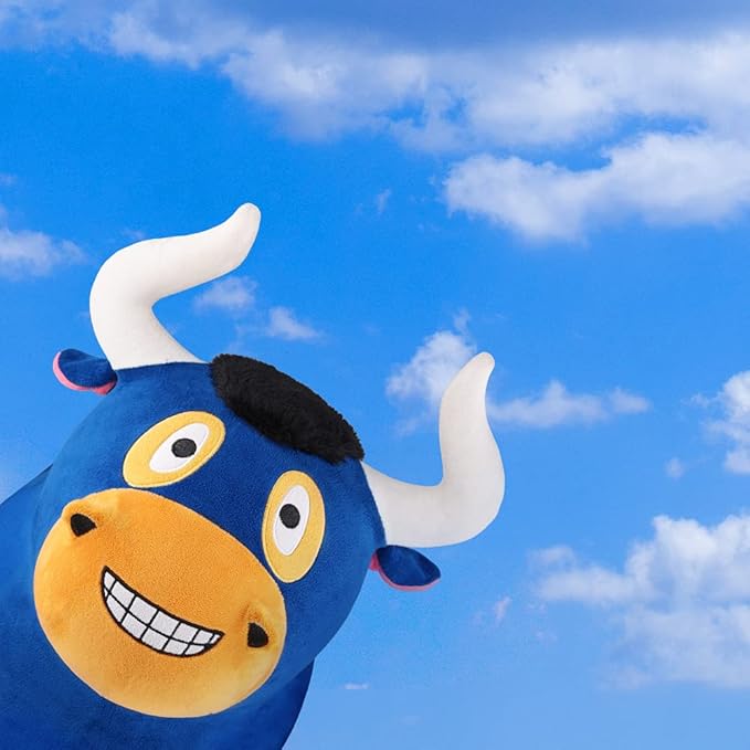 iPlay, iLearn Bouncy Pals Bull Hopping Horse, Plush Inflatable Animal Hopper, Indoor n Outdoor Ride on Jumping Bounce Toys, Birthday Gift for 18 Months 2 3 4 5 Year Old Kids Toddlers Boys Girls