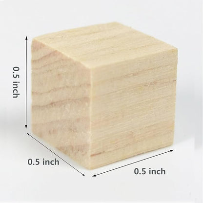 200 PCS 0.5 Inch Wooden Cubes,Unfinished Wood Blocks for Crafts,Wood Square Blocks for Crafts,Natural Blank Square Wooden Blocks