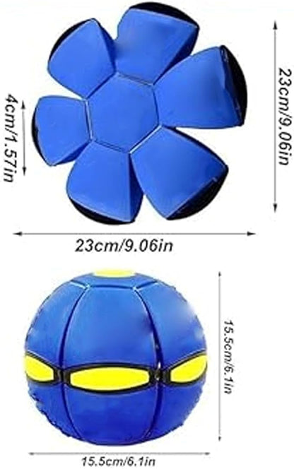 Magic Meta Ball, Children's Bouncing Ball, Magic Metaball, Magical Flying Saucer, Bouncy Balls, Parent-Child Interaction, Interactive Pop-Up Time Delay Transformation Toy Outdoor (blue-1, 3 lights)