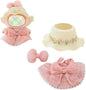 Clothes for Dolls Accessories (No Doll), Kawaii Hat Skirt Outfit Set 3 Pieces for 15cm 17cm Doll Suit, Stylish Bowknot Dolls Hat Clothing Set Replacement Pink