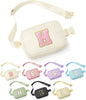 YOOLIFE Customized Gifts for Women, Gifts for Mom, Birthday Gifts for Mom from Daughter or Son, Mom Birthday Gifts, Beige Initial Crossbody Bag Belt Bag H