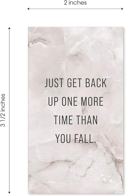 Marble Quartz Daily Gratitude Cards / 50 Motivational Kindness Cards / 25 Inspirational Quote Card Designs / 2” x 3.5” Uplifting Flat Business Card Pack