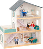 OOOK Wooden Dollhouse for Kids, Doll House with Simulated Luxury Furniture Set, Dollhouse Playset for Girls Toddlers (Including 4 Family Dolls and a Dog)