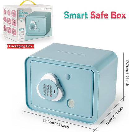Piggy Bank Electronic Mini ATM for Kids Baby Toy, Safe Coin Banks Money Saving Box Password Code Lock for Children,Boys Girls Best Gift (Blue)