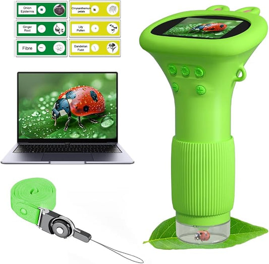 Kids Microscope Pocket Microscope -1000X Portable Microscope for Kid | Photo and Video Mini Microscopes | 2'' Digital Little Scientist Microscopes for 3-10 Age Years Old Boys Girls Toys Gifts