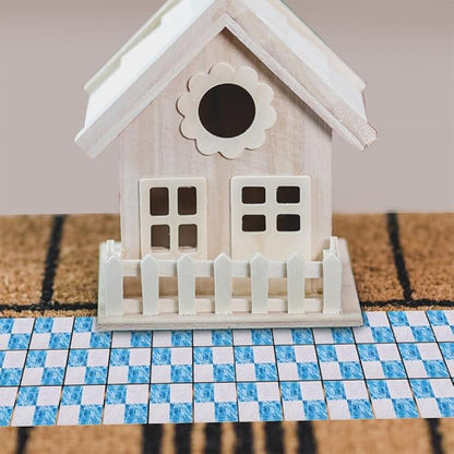 DOITOOL Miniature Dollhouse Flooring Mini Dollhouse Accessories, 27PCS Floor Sheet Wood Flooring Decorations, Doll House Furniture Accessories