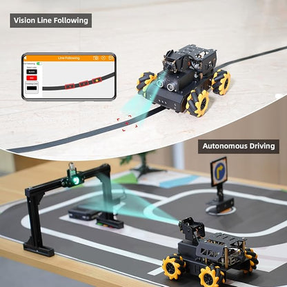 AI Vision Robot Car Kit for Raspberry Pi, TurboPi Coding Robot Kit STEM Projects Educational Building Robot Python Programming Programmable Open Source Smart Robotic (without Raspberry Pi)