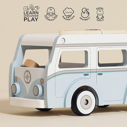Le Toy Van - Wooden Holiday Campervan with Detachable Surfboard | Suitable for 3 Year Old +