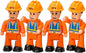 FUNERICA Construction Workers Toy Figurines - Miniature People Figures - 4-Pack