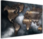 artgeist Canvas Wall Art World Map 24x16 in - 1pcs Home Decor Framed Stretched Picture Photo Painting Artwork Image - Abstract Continents Map World Map Sky k-A-0501-b-a