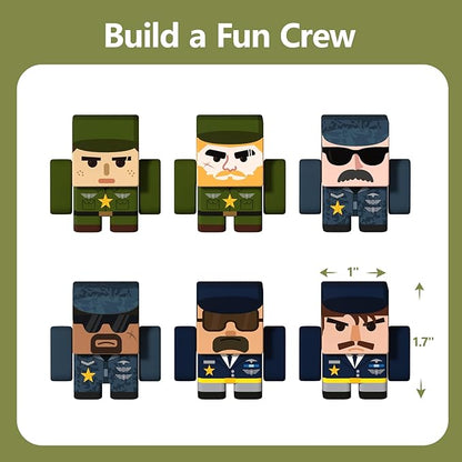 GobiDex Magnetic Army Men Action Figures, Military Toy Soldiers Expansion Pack, Compatible with Magnetic Building Blocks, STEM Army Toys for Boys Girls, Fun Toddler Kids Gifts Ages 3+