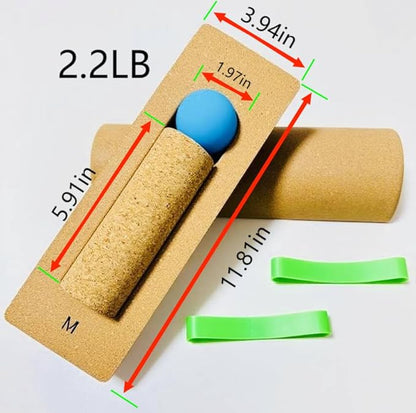 Balance Board - Non-Slip Natural Cork Rocker for Plantar Fasciitis Relief & Ankle Strengthening | Portable Trainer for Seniors, Athletes & Yoga Enthusiasts (Home Gym Equipment)