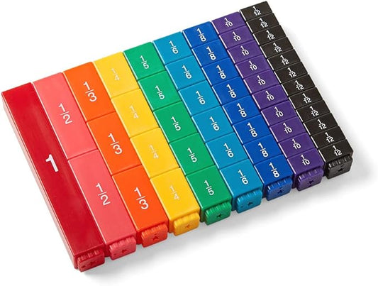 hand2mind Rainbow Fraction Tower Cubes, Fraction Equivalency, Montessori Math Blocks Materials for Kids, Math Manipulatives 4th Grade, Elementary Teacher Must Haves (Set of 51)