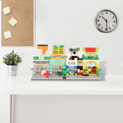 894 PCS Building Blocks City Set for Boys and Girls Ages 6-12: Build 8 Mini Shops | Creative Construction Toy Gift (Birthday Party, Stocking Stuffer, Classroom Prizes)
