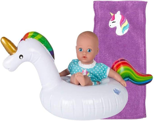 Adora Splash Time Babies Collection, 8.5” Baby Doll with Sweet Baby Smell, Premium QuickDri Vinyl and Machine Washable, Includes Clothes and Accessories, Birthday Gift For Ages 3+ - Magical Unicorn