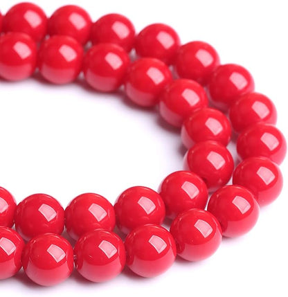 120PCS 6MM Red Glass Round Spacer Loose Beads for Jewelry Making DIY Bracelet Necklace