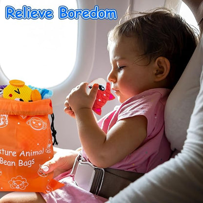 Sensory Bean Bag for Kids 12 Pack,Texture Sensory Beanbags,Sensory Toys for Autism,Cute Animal Beanbags,Sensory Toys for Toddlers Kids Learning,Sensory Play Fine Motor Anxiety Relief