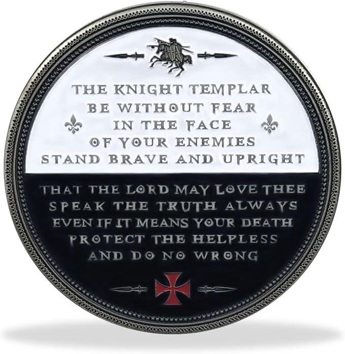 Armor of God Challenge Coin Knights Templar Oath Coin for Religious Collectible Gift (Single Coin)