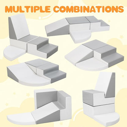 Sumbababy Climbing Foam Blocks for Toddlers: Waterproof Pu Leather Soft Climber - 4 Pcs Toddler Indoor Climbing Toys - Kids Outdoor Playground Playset Best Gift Preschool Daycare Supplies