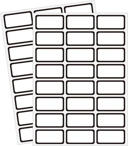STARLIBOO Removable Labels, Blank Freezer Labels for Food Containers, 1x2 Inch Freezer Stickers, Freezer Labels to Write on/Waterproof Labels/Easy Peel Off (Black Border, 360 Labels)