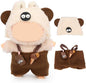 Doll Clothes for Labubu(NO Doll), for 17/15cm Plush Dolls, Clothing Suit Toy Figurine Outfit Set Dress Up with Kawaii Style Accessories, Multicolour Overall and Cute Hat or Headwear (LB81)