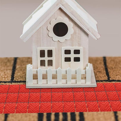 DOITOOL Miniature Dollhouse Flooring Mini Dollhouse Accessories, 27PCS Floor Sheet Wood Flooring Decorations, Doll House Furniture Accessories