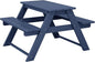 Costaelm Kids Picnic Table, HDPE All Weather Outdoor Toddler Picnic Table and Chair Set Kids Bench for Patio, Backyard, Garden, Lawn, Navy Blue