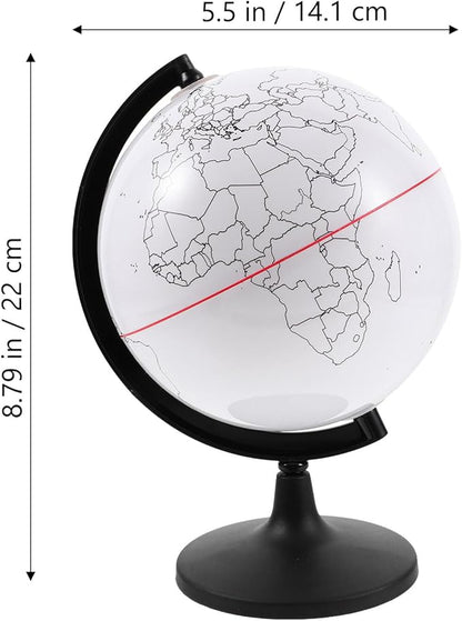 Operitacx Blank Geographic Globes with Stand, Paintable World Map Globes for Geographical Teacher Classroom Desktop Decor