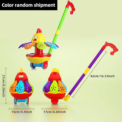 Interactive Youngsters' Toy Car with Spinning Wings & Jingle Bell - Educational Fun for Christmas, Halloween, Thanksgiving, Birthday Gifts, Rooster Toys - (Color Random)