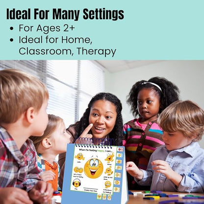 Thought-Spot I Know What to Do Flipbook Emotions Chart for Kids Autism Learning Materials Feelings Chart to Identify Feelings and Make Positive Choices Emotions Wheel Calm Down Corner Supplies