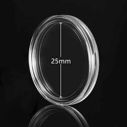 MUDOR 25 mm Coin Holder for Quarter, 100 Pieces Coin Capsules with Case, Coin Storage Case Box for Coin Collection, Coin Collection Supplies