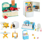 TAKIHON Dollhouse Furniture, Kitchen & Bathroom Toy Set,Fridge Washing Machine Set for Kids,Dollhouse Miniature Accessories,Educational Pretend Play Toys for Toddler,Boys & Girls