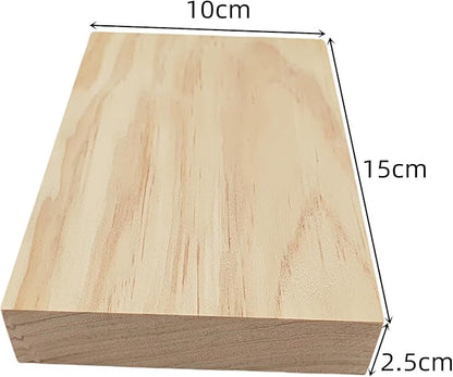 8PCS Rectangle Wood Boards Unfinished Wood Blocks for Crafting, 6x4x1in Blank Whittling Wooden Blocks for Wood Carving,Painting & Burning