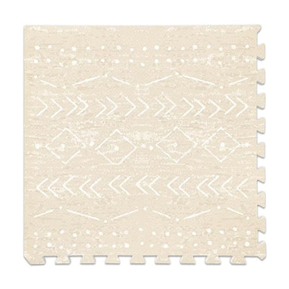 Lillefolk Baby Play Mat for Floor – 6x6ft Beige | Soft Non Toxic Premium EVA Foam Tiles for Tummy Time, Crawling & Playroom – Waterproof for Hard Floors Mat for Babies & Toddlers (9 Tiles)