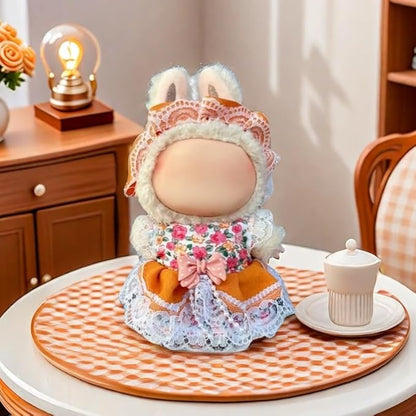Clothes Set for Dolls 17cm (No Doll), Handcrafted Cute Clothes with Exquisite Accessories for Dress Up Unique Chic Style (Yellow)
