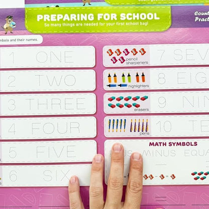 QUOKKA Busy Book Practice Handwriting for Kids - Numbers - Learn to Count for Toddlers 3-5 | 30 Tasks | Pre K ABC Letter Tracing | Homeschool Preschool Learning Activities