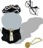 Clothes for Labubu,5 Sets Clothes Compatible with Labubu,Black Dress Outfit + Fake Glasses + Chain,Suitable for 17cm 14cm / 6.7in 5.5in Dolls Accessories