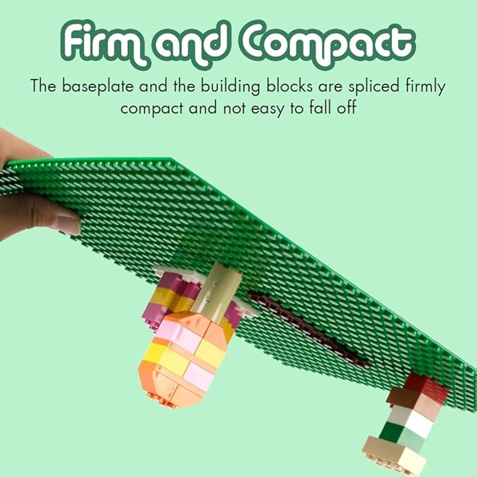 Lekebaby Classic Baseplates Building Base for Building Bricks 100% Compatible with Major Brands-Baseplate 10" x 10", Pack of 12, Green