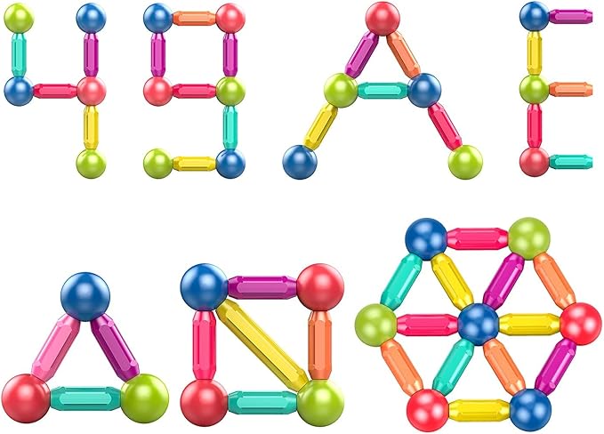 Large Magnetic Blocks for Kids Ages 3-8, STEM Construction Toys and Montessori Toys for Toddlers 1-3 (42pcs)