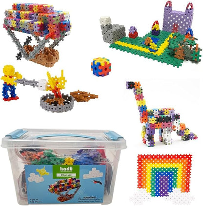 KADU 680pc Rainbow Classic Set - STEM/STEAM Building + Construction Toy, for Open + Imaginative Play - Ages 5+