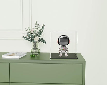 Fully Assembled Acrylic Display Case, 4 Inch Clear Acrylic Box for Display Collectible, Countertop Alternative Glass Case for Home Storage and Organizing Toys