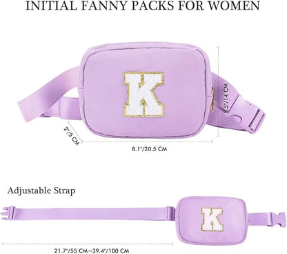 YOOLIFE Teacher Appreciation Gifts for Women - Gifts for Teacher, Teacher Retirement Gifts for Women Teacher Bag Teacher Gifts from Students, Initial Crossbody Bag Belt Bag T, Purple