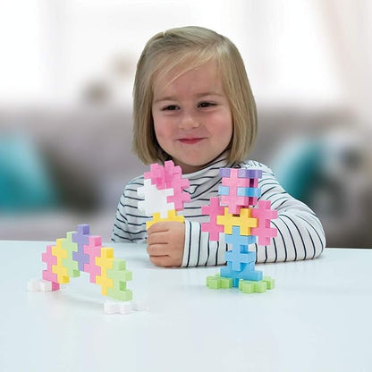 PLUS PLUS Big – Open Play Tube – 15 Piece Pastel Color Mix – Construction Building STEM/STEAM Toy, Interlocking Large Puzzle Blocks for Toddlers and Preschool