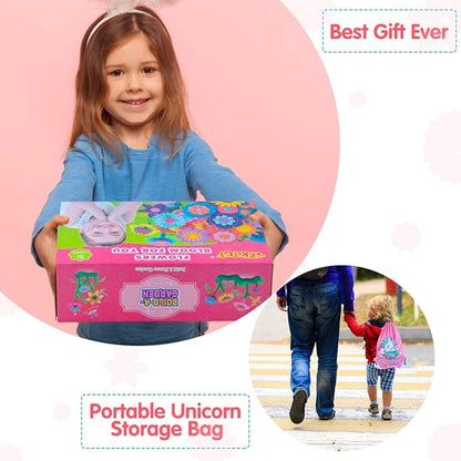 VERTOY Gifts for 3 4 5 6 Year Old Girls, Flower Garden Building Toys Set for Toddlers, STEM Preschool Activities and Gardening Pretend Playset, Stacking Game for Age 3+ Little Kids