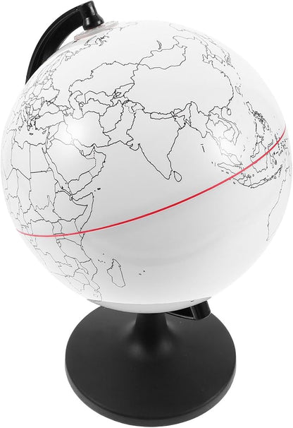 Operitacx Blank Geographic Globes with Stand, Paintable World Map Globes for Geographical Teacher Classroom Desktop Decor