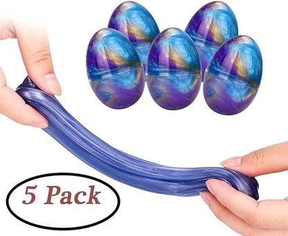 Anditoy 5 Pack Slime Eggs Stress Relief Toys for Kids Boys Girls Christmas Stocking Stuffers Gifts Party Favors (Blue+Purple+Gold)