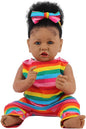 HOOMAI Lifelike Reborn Baby Dolls with Soft Body African American Realistic Girl Doll 22.8 Inch Best Birthday Gift Set